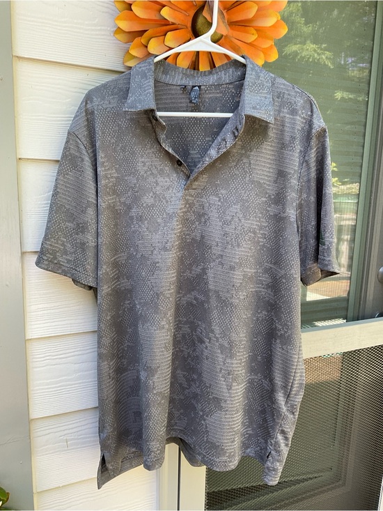 adidas Other - adidas Gray Short-Sleeve Polo with Subtle Geo Texture mens size XL